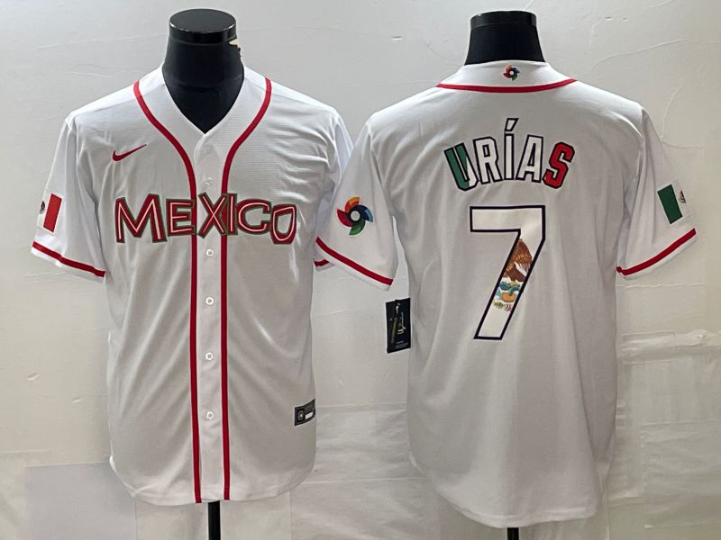 Men 2023 World Cub Mexico #7 Urias White Nike MLB Jersey78->more jerseys->MLB Jersey